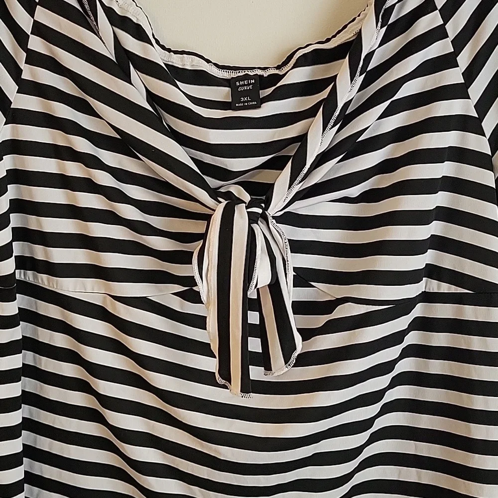 Shein Off Shoulder Front Knot Blouse - Picture 3 of 6